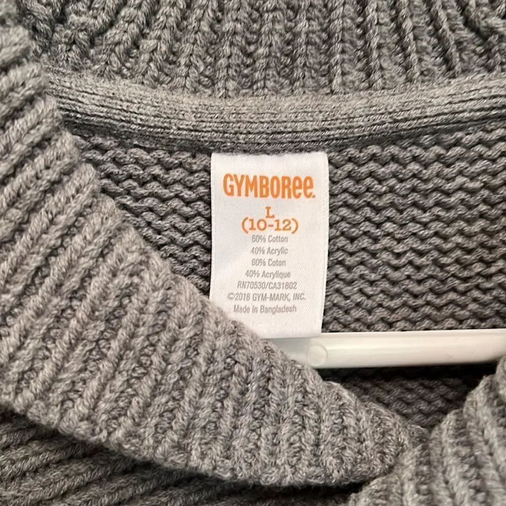 Gymboree Fair Isle shawl collar youth boys gray sweater size large (10/12).